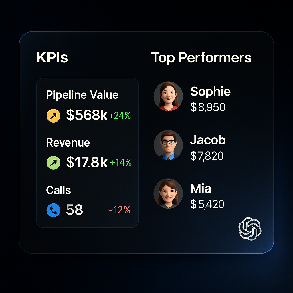 KI Vertrieb Dashboard Analytics und Sales Performance
